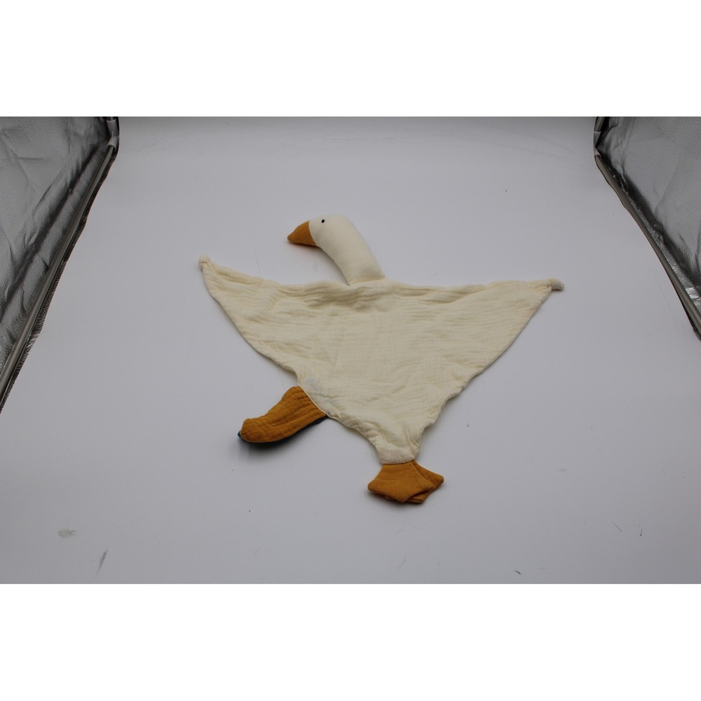 Unbranded Goose Baby Security Blanket Cream Cotton Muslin Lovey Snuggler Plush
